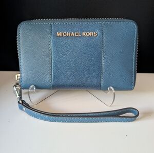 Michael Kors Electric Blue Zip Wallet